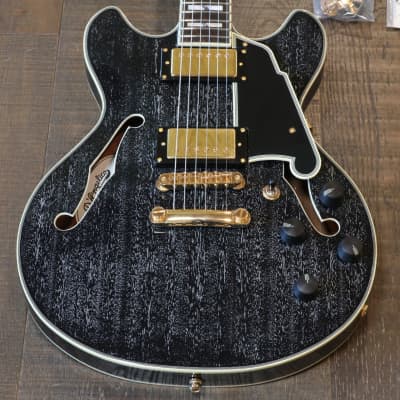 2021 D’Angelico Excel Mini DC Semi-Hollow Electric Guitar Black Dog + OHSC image 2