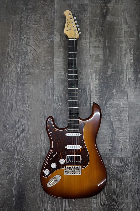 AIO S4 Left-Handed Electric Guitar - Sunburst (Brown Pickguard) w/ Gator GC-Electric-A Case image 1
