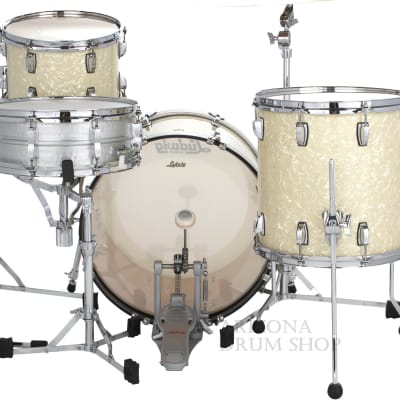 Ludwig Classic Maple Downbeat Vintage White Marine 3-piece Shell Pack 12/14/20 - NEW image 3