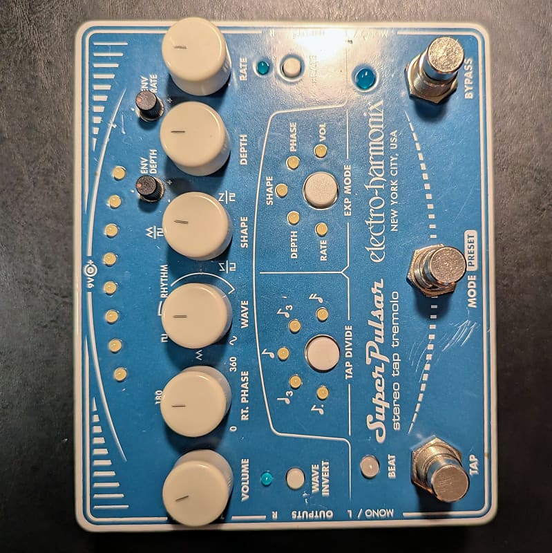 Electro-Harmonix Super Pulsar アナログ トレモロ Amazon.com: Electro-Harmonix Super Pulsar Stereo Tap Tremolo