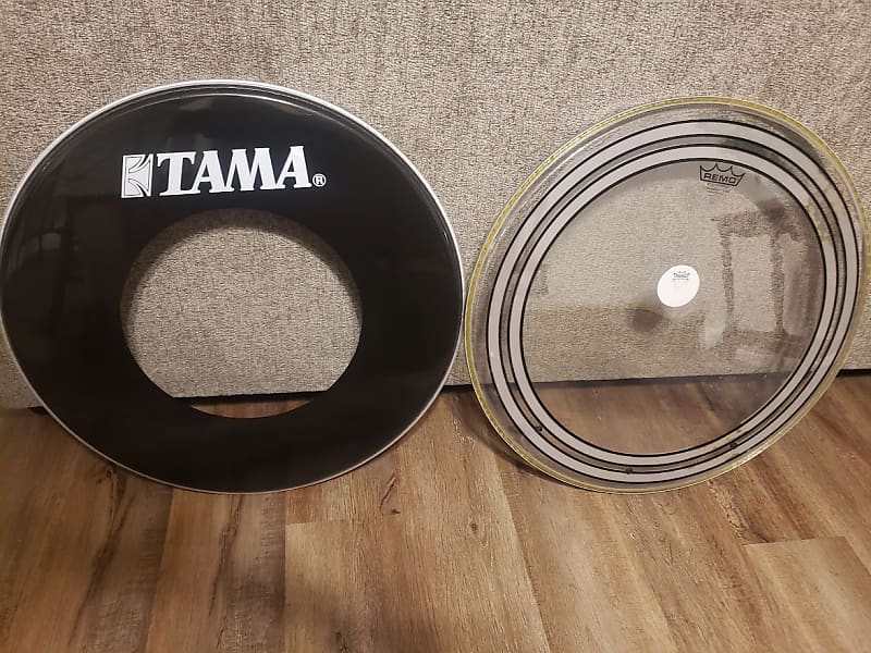 24" Bass drum heads, Remo/Tama Reverb