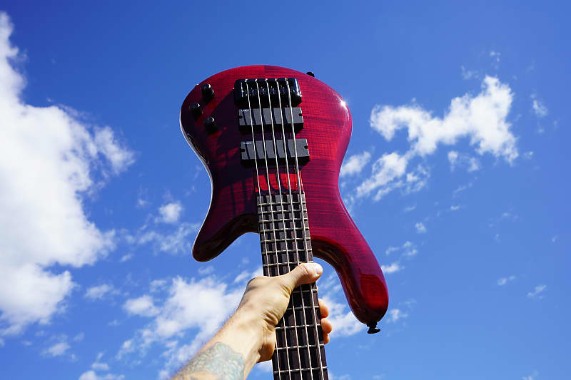 Spector Bantam-5 Black Cherry Gloss 32 inch 5-String Bass Guitar w/ Gig Bag image 1