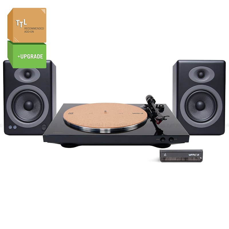 Denon: DP-300F / Audioengine A5+ / Turntable Package (TTL Setup) +UPGRADE Turntable / Black Speakers *LPK image 1