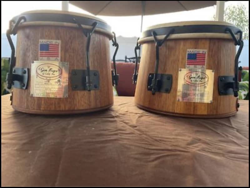 GonBop Travel congas Natural Wood Finish Reverb