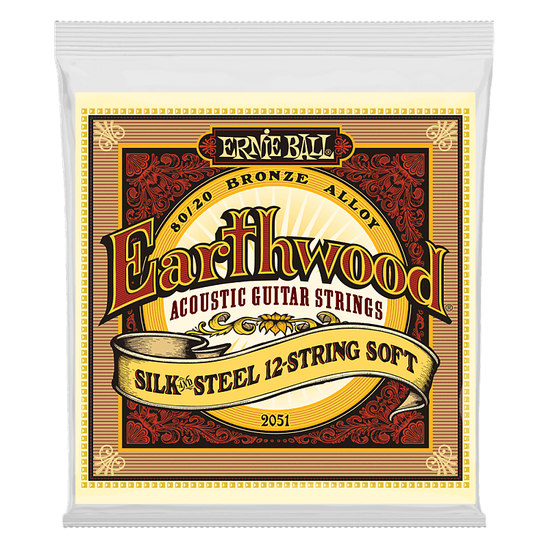 Ernie Ball 2051 Earthwood 80/20 Bronze Silk and Steel Soft 12-String Acoustic Guitar Strings (9-46) image 1