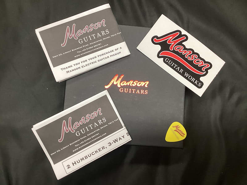 Manson Guitar Works PF-1 Matthew Bellamy Signature Humbucker Pickup Set  Chrome Covered Origin Etch