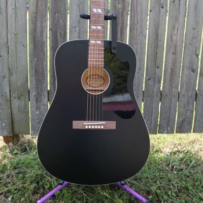 Recording King RDS-7-MBK Dirty 30's Series 7 Dreadnought Acoustic Guitar  Matte Black