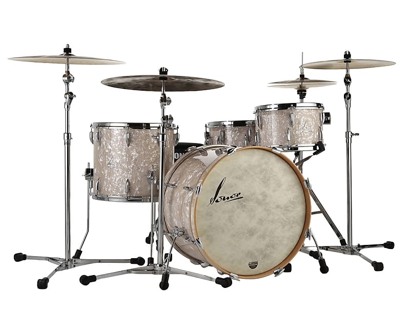 Sonor Vintage Series 3-pc Shell Pack w/ 22" Kick & Mount - Vintage Pearl - Used image 1