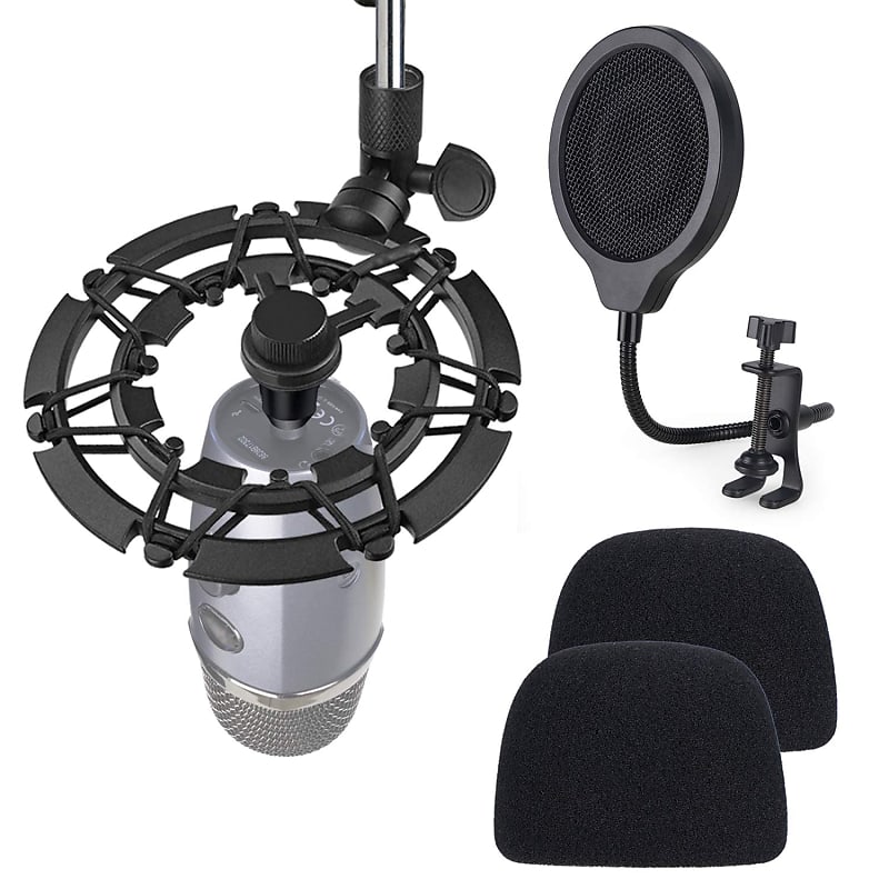 Blue Yeti Nano Microphone Shock Mount, Mic Pop Filter & Foam | Reverb