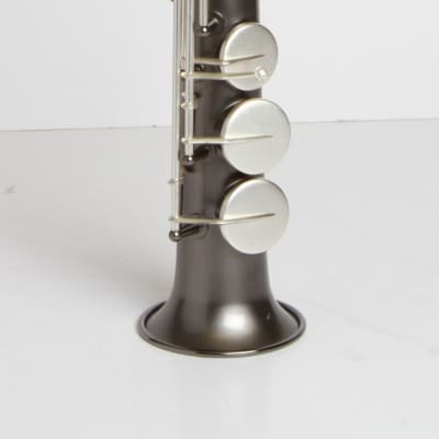 Sax Dakota Professional Soprano Saxophone, Model SDSS1024 in Gray Onyx with Satin Silver Keys and Trim image 6