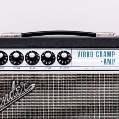 1968 Fender Vibro Champ Drip Edge Vintage Class A Tube Amp, Near Mint w/ Black Panel Circuit image 3