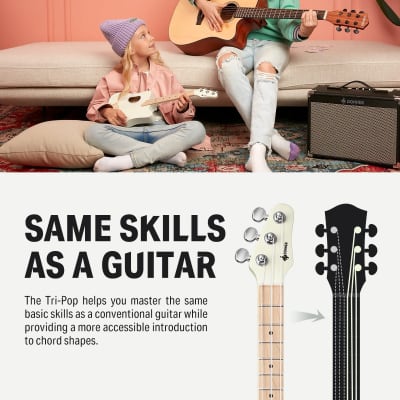 Donner 3 String Acoustic Guitar - Green image 3