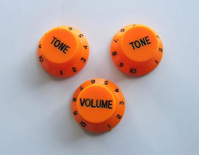 Orange Guitar Tone and Volume Control Knobs Reverb