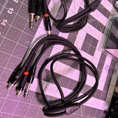 2x Roland RCC-5-TR2R Black Series 1/4" TRS to Dual RCA Stereo Interconnect Cable - 5' 2010s - Black