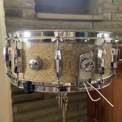 Pearl 5.5x14 Snare Drum Ginger Glitter 1960s image 3