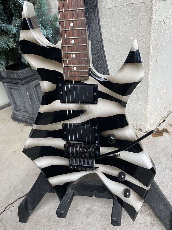 1988 B.C. Rich USA Warlock - Zebra | Reverb