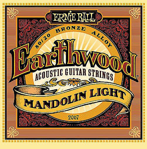Ernie Ball 2067 Earthwood Acoustic 80/20 bronze Mandolin Strings 9-34 loop end image 1