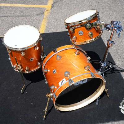 DW/USA Collectors Series 3PC. Shell Pack In Tobacco Satin Oil With Twisted Pure Maple Shell's With Ring's And GOLD Hardware  | 12''/14''/20" image 6