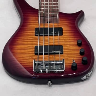 US Masters EP53LA  5 string Bass Guitar Sunburst Flametop made in the USA image 9
