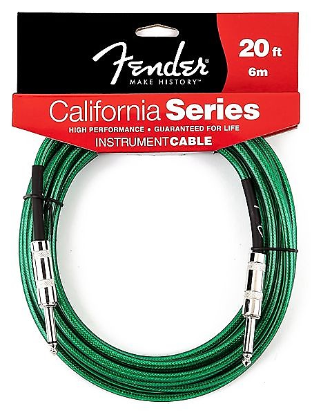 Fender California Instrument Cable, 20', Surf Green 2016 image 1