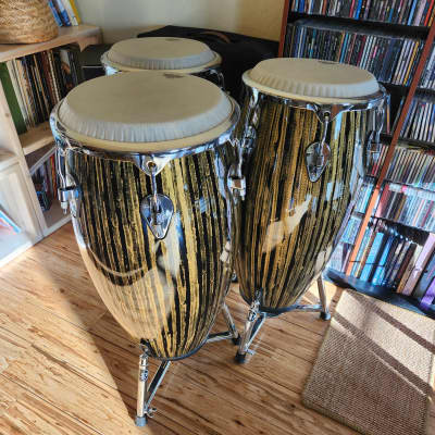 Pearl Havanna Series Fiberglass 4pc Conga & Bongos Set Liquid Gold Drums | 11",11.75",12.5",7"/ 9" image 1