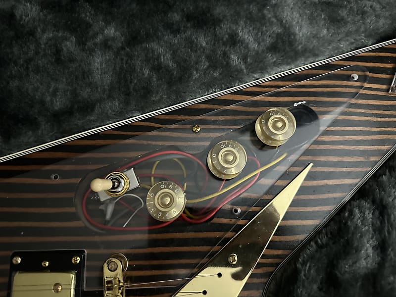 Pango Zebrawood Flying V Kit with Firefly Pickups | Reverb