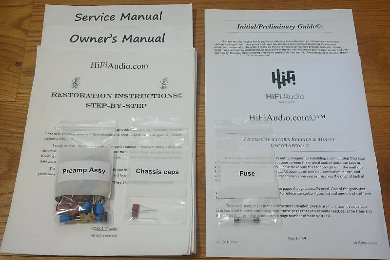 Marantz 3250B restoration kit filter capacitor repair rebuild fix  			