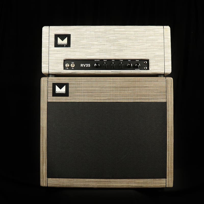 Morgan RV35 Amp Head & 1x12 Cabinet - Chalk/Driftwood image 1