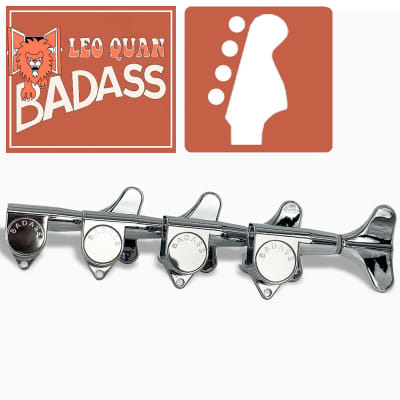 NEW Leo Quan® Badass 4-in-line Set SGT™ Bass Keys - Sealed 20:1 Ratio - CHROME image 1