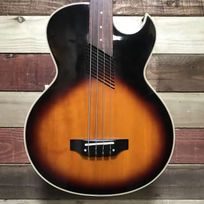 Washburn AB-20 Fretless Acoustic/Electric Sunburst Bass for sale