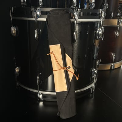 Bentley's Drum Shop Handmade Leather Large Stick Bag in Two Tone Black image 1