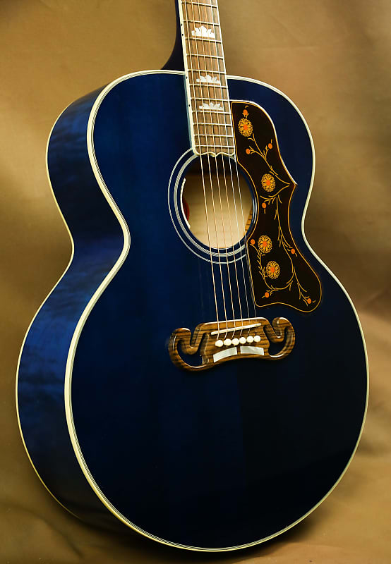 2015 Gibson SJ-200 Trans Blue Custom Acoustic Guitar J-200