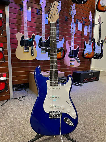 Austin AST100 Double Cutaway Electric Guitar Blue image 1
