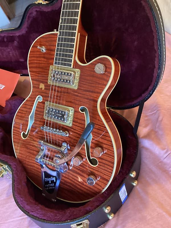 Gretsch G6659TFM Players Edition Broadkaster Jr. with Flame Maple Top 2019 - Present - Bourbon Stain image 1