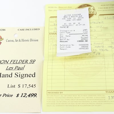 1959 Gibson Custom Shop Don Felder '59 Les Paul | AGED & SIGNED 2010 "Hotel California" EAGLES! standard image 8