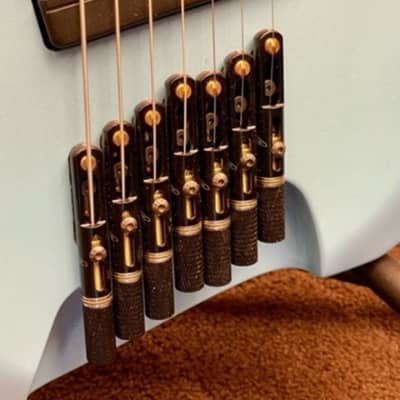 BlacKat Guitars HDA 7 【Custom Order Model】【7 String】 2022 - Solid Pearlescent Light Blue with Purple Haze image 9
