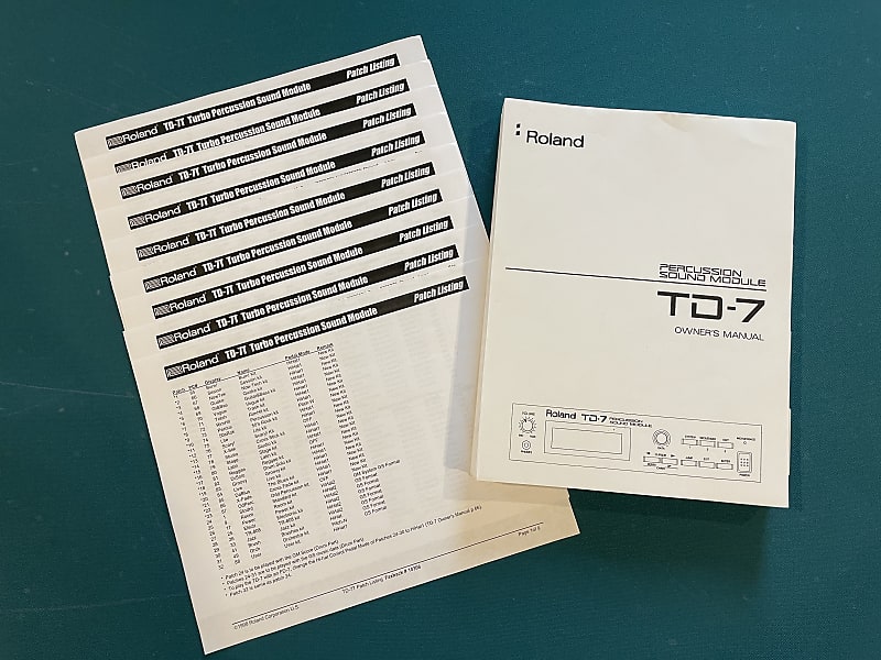 Roland TD-7 Owners Manual - Hardcopy image 1