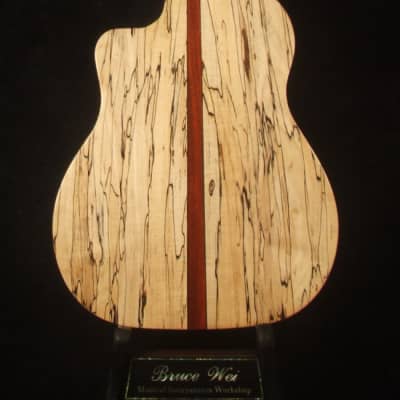 Bruce Wei Solid Spalted Maple Gypsy Tenor Ukulele, MOP Inlay GY17-2110 image 7