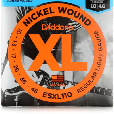 D'Addario ESXL110 10-46 Regular Light Double Ball End, XL Nickel Electric Guitar Strings image 2