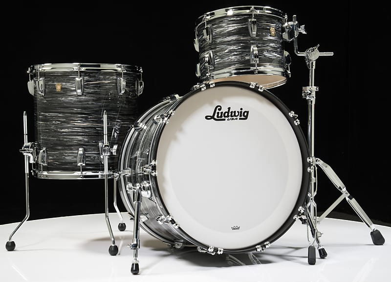 Ludwig Classic Maple FAB 3pc Shell Pack - Vintage Black Oyster image 1