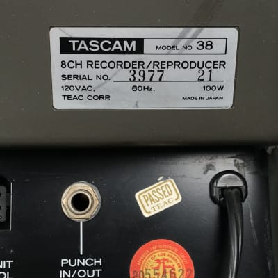 TASCAM 38 Reel To Reel Studio Recorder, 2 DBX Units, and remote control.