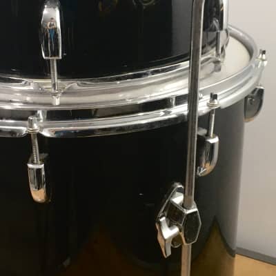 3 Vintage 1990s Groove Percussion Black Power Toms 12/13/16 Acoustic Drums 16x16 Floor Tom + Legs image 10