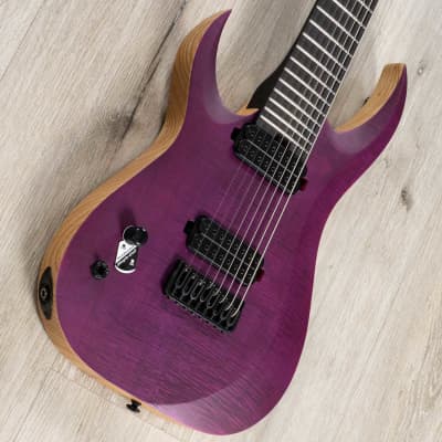 Schecter John Browne Tao-8 8-String Left-H Guitar, Ebony FB, Satin Trans Purple image 2