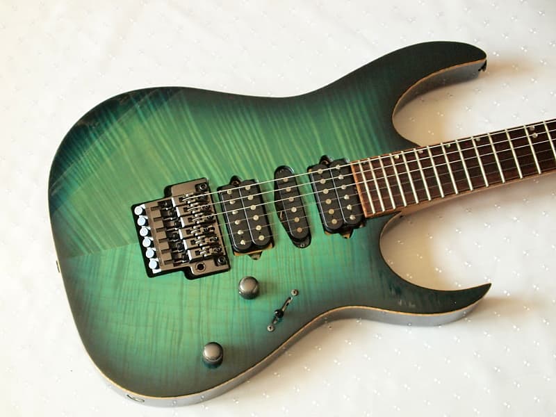 Ibanez J-Custom RG 1680 1999 Green Burst | Reverb