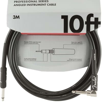 Fender Professional Guitar/Instrument Cable, Straight-Right Angle, 10' ft image 1