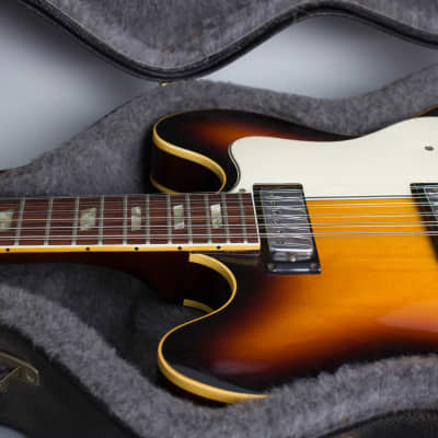 Epiphone  E360TD-C12 Riviera 12 String Semi-Hollow Body Electric Guitar (1967), ser. #064579, black tolex hard shell case. image 13
