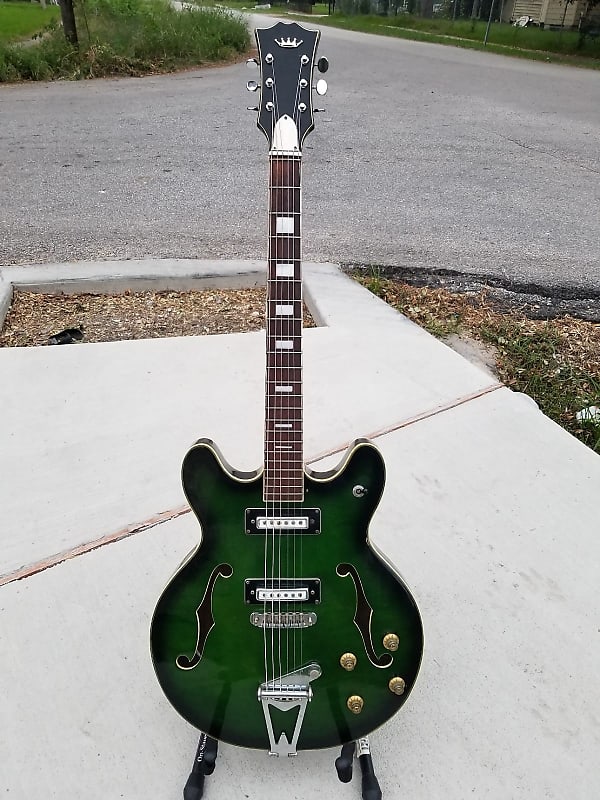 Vintage 60's Crown Teisco HollowBody Guitar Made in Japan | Reverb