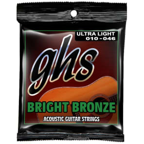 GHS BB10U Bright Bronze 80/20 Acoustic Guitar Strings - Ultra Light (10-46)