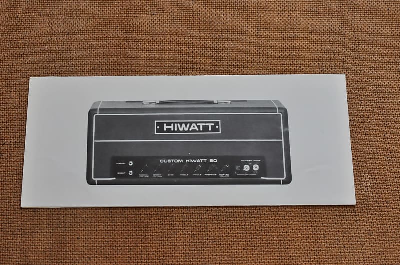 Hiwatt Amplifiers. Vintage catalog booklet brochure. ca '78. Reverb