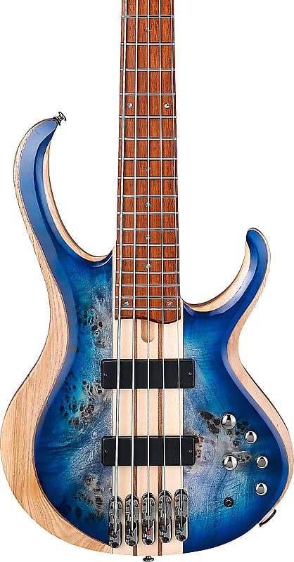 Ibanez BTB845 Standard 5-String Bass Guitar, Jatoba Fingerboard, Cerulean  Blue Burst